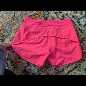 Pink lululemon speed up shorts